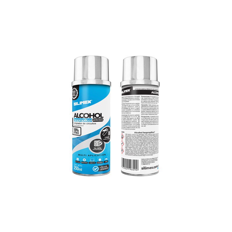 Alcohol Isopropílico SILIMEX Aerosol 250 ml = 280 gr