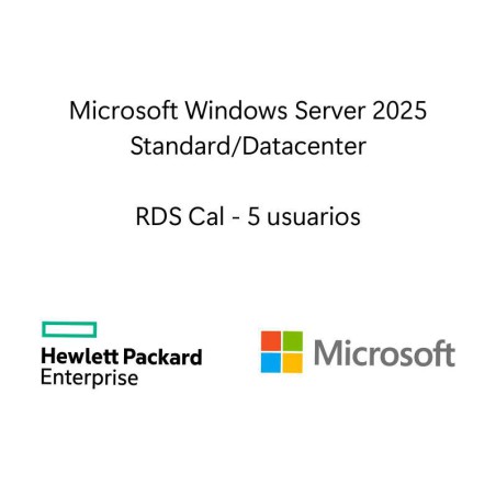 Sistema Operativo Hewlett Packard Enterprise LTU de Microsoft Windows Server 2025 con servicio de escritorio remoto 5 usuarios C
