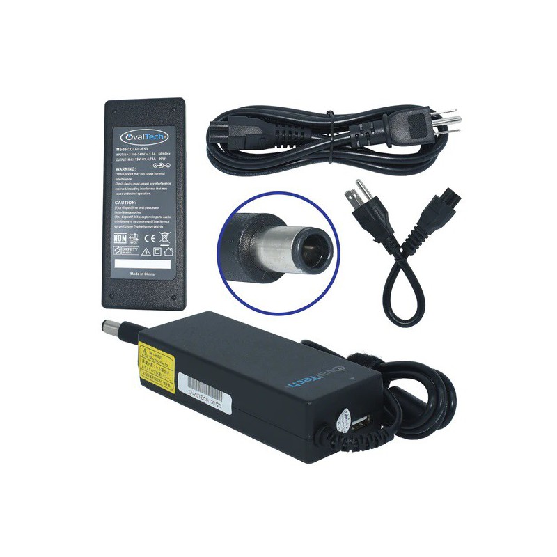 Adaptador para Computadora Portatil  OVALTECH 19V/4.74AH puerto USB para CQ42